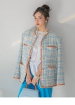 DINT - SK2596 벤스 퀼팅 롱 스커트 [J1442 윌 셰퍼드 체크 트위드 배색 싱글 자켓] | Fashion, Womens top, Tops