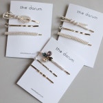 진주 리본 헤어핀 3EA세트 : 더다름 | 드롭 귀걸이, 진주