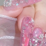슈니네일 on Instagram: 📹YOUTUBE upload💅🏻@shuninail 영롱한 체리핑크 얼음네일🍒💗✨ 아트 과정은 유튜브에서 보실 수... 