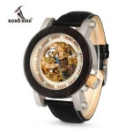 BOBO BIRD WK11 Mens Watches Golden Bronze Skeleton Male Antique Steampunk Casual Automatic Exposed Gold Movement Relogio Review... 