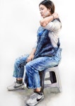 Pin page Pin by 0 o on 수채화 in 2024 | Sitting poses, Watercolor, Color