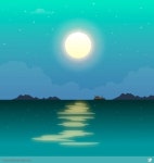 바다 달빛 일러스트 ai 무료다운로드 free Sea moonlight vector | 배경, 달빛, 해변 배경