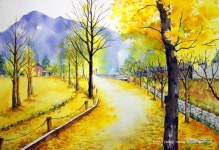 수채화 취미반 황인경님 작품 - 대전취미미술 | 풍경 그림, 환상적인 사진, 수채화