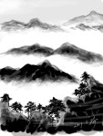 운산낙송( 雲山落松)
