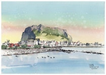 “성산포에서 스케치 햇살이 좋은날 성산포 #제주도... fabriano #watercolor” | 도시 풍경 드로잉, 풍경 스케치, 어반 아트