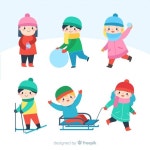 Download Winter Children Collection for free | 크리스마스 카드, 동물 풍선, 색칠 활동
