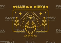 Vintage art illustration design of a standing pigeon - 2023 | 디자인 일러스트, 빈티지 아트, 벡터 아트