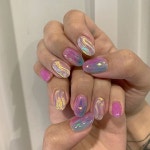 홍대네일,합정네일,상수네일_네일박스❤(2013~) บน Instagram: “•6월 이달의아트•6만원 . 파우더랑 물결 더 추가하셨어요... 