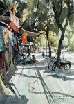 A little shop on street, Hanoi No.2 (watercolor, 26x36 cm) | 그림, 유화, 수채화