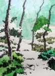 [기초 풍경수채화] 숲 길 - 수채화 과정 : 네이버 블로그 - 2023 | 풍경 수채화, 자연 그림, 수채화