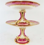 Pair Antique English Porcelain Comports Pink Enamel Coalport A B R P Daniell | eBay(이미지 포함) | 도자기