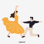 만화 일러스트 자유형 노란색 치마 무도회 춤 삽화, 댄스, 볼룸 댄스, 남자와 여자 PNG 일러스트 및 PSD 이미지 무료 다운로드 - Pngtree