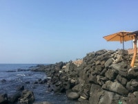 제주도 카페 한담해변 맨도롱또똣 봄날 | 야외, 카약, 화강암