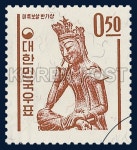 REGULAR STAMP, Sitting Miruk Bosal in speculation, Relic & National treasure, Maroon, 1964 04 01, 보통우표, 1964년 4월 1일, 394... 