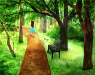 illust illustration forest wood 일러스트 일러스트레이션 숲 나무 소녀 | 일러스트레이션, 벽화, 그림