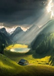 Sunshine over a house and mountains Sunshine over a house and mountains | 자연 사진, 여행, 아름다운 장소