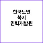 한국노인인력개발원 비정규직 노인복지 혁신 사무보조원으로 함께하세요! | 대구진
