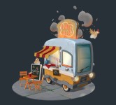 Truck Toast, Nina Fortias | Cafe concept, Artwork, Concept