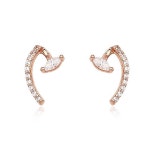 14K GOLD JEWELRY EARRINGS (58.5% GOLD) LPJ6551 EARRINGS Weight - 0.86 Gram Cubic Zirconia - 4mmX2mm * 2EA. 1.0mm * 18EA LA LUCE - PRIMARY JEWELRY #14K... 