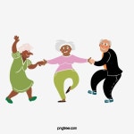 귀여운 일러스트 노인 춤 그림, Happy, 춤을 추다, 노래를 듣다 PNG 일러스트 및 PSD 이미지 무료 다운로드 - Pngtree