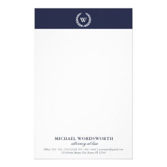 Monogram Classic Elegant Professional Stationery | Zazzle | Monogram, Stationery, Laurel wreath monogram