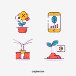 스마트 농장 선형 아이콘 벡터 및 PNG 소재 | 아이콘, 농장, 앱 아이콘