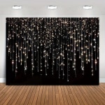 1pc Wedding Photography Backdrop, Glitter Rose Gold And Black Background Bridal Portrait Party Decoration Banner Photo Studio Prop... 