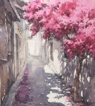 Landscape watercolor - Flower way (wet-in-wet, Arches rough) NAMIL ART #shorts 풍경수채화-꽃이 피어 있는 길 (wet-in-wet. 아르쉬... 
