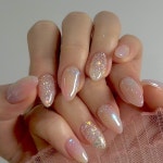 네일엠씨 on Instagram: . 마블이가 인기💜 | Nails, Pretty nails, Pearl nails