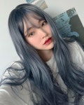 장지수 on Instagram: “울라불라블루쨩 ⠀ ⠀ #gabalmania #가발매니아#신상 #미드나잇 #클래식블루” | Korean hair color... 