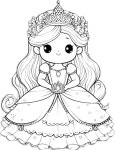 귀여운 공주 색칠 도안