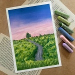 주세요🤗💚 #오일파스텔 #오일파스텔드로잉 #손그림 #풍경그림 #풍경화 #취미 #그림스타그램 #oilpastel #o… | 오일 파스텔 드로잉, 풍경... 