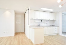 구로 고척동 삼환 로즈빌 33평 주방 및 욕실 인테리어 - 망입 유리 가벽으로 주방 인테리어를 개방감 있게 디자인하기! : 네이버 블로그 - 2020... 