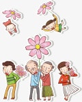 가족 일러스트 사진, 꽃, 녹지, 하늘 PNG 일러스트 및 이미지 에 대한 무료 다운로드 - Pngtree