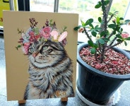 대전 • 색연필화  • 팝아트 • 대전수아트(@su_art_daejeon)님: [동물팝아트/고양이그림] 🌺 🌺 ••🌧 ☔비오는주말~ 드디어... 