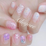アシメなシェルホログラムネイル  本厚木ネイルサロン Ailesjoreエルジョワ   #nails #Japannail #Japan #beauty  #nailartist... 