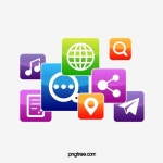 컬러 인터넷 사회 일러스트 아이콘, 군중, 만화, 창조적 PNG 일러스트 및 PSD 이미지 무료 다운로드 - Pngtree | 아이콘, 인터넷, 만화