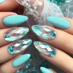Diamond-shaped Almond Nails Solid Color Wear Nails Nail Stickers... On Nails Direct Sales - 2024 | 가짜 손톱, 네일, 젤네일
