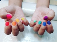 맘편히 여행준비 고고 . . . #일상 #소통 #뷰티 #짧은손톱네일 #젤네일 #무광네일 #빨주노초파남보 #무지개 #팔로우미... 