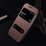 고급 pu 가죽 case 대한 samsung galaxy core prime g360 G360H G3606 더블 윈도우 전화 커버 쉘 골드 블랙 브라운 | Leather... 