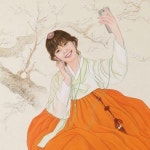 미소가 고운 그녀 #이동연 #한국화 #한복 #한국여인 #신미인도 #동양화 #k뷰티 #이동연한국화가 #이동연작...