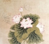 민화 - 창작 연화도 그리기 1 ( 연화도 창착 본 만들기 부터 - 연잎 바림까지)