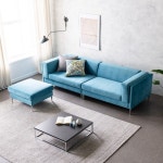 [리뷰] 조은가구 에코 클린 아쿠아 패브릭 4인 소파 - 2020 | 소파, 스툴, 아쿠아