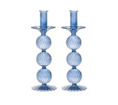 Iris Tall Candle Holder in Cadet, Set of 2 in a Box | Candle holders, Tall candle holders, Tall candle