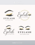 럭셔리 뷰티 속눈썹 로고 디자인 | 프리미엄 벡터 | 속눈썹, 속눈썹 연장, 눈썹