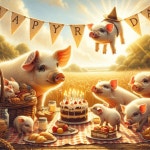 2) Birthday AI Generated Card - Piggies (f7313) Birthday Cards에 있는 핀