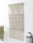LARGE Macrame wall hanging. color of natural cotton Size: wooden stick: 66 cm (26’’) length of woven – from top of wood to... 