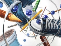 신발,색연필,블루베리 기초디자인 | 색연필, 신발, 미술 참고 자료