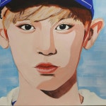 의정부창조의아침 중학생 작품 #찬열#엑소#exo#인물화