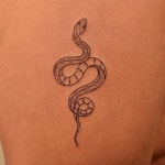 Pin page 타투지나_라인타투 미니타투 레터링타투 on Instagram: "Simple snake 🐍✨" | Tattoos, Dreamcatcher tattoo, Floral